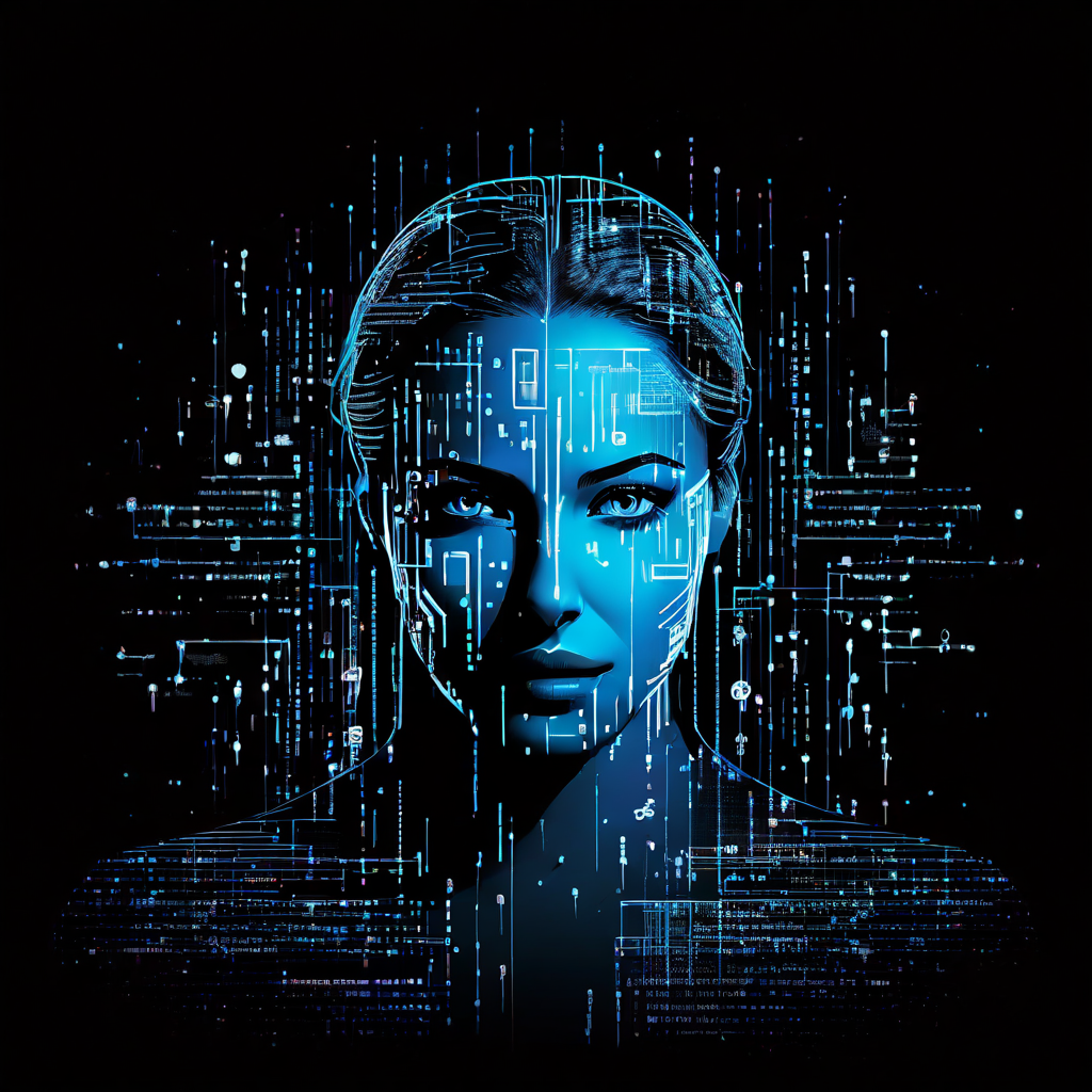 정치 선거 포스터가 디지털 이진 코드와 바이럴 소셜 미디어 아이콘으로 변형되며 현대 선거 운동의 디지털화와 정보 확산 방식을 상징적으로 표현한 이미지입니다.