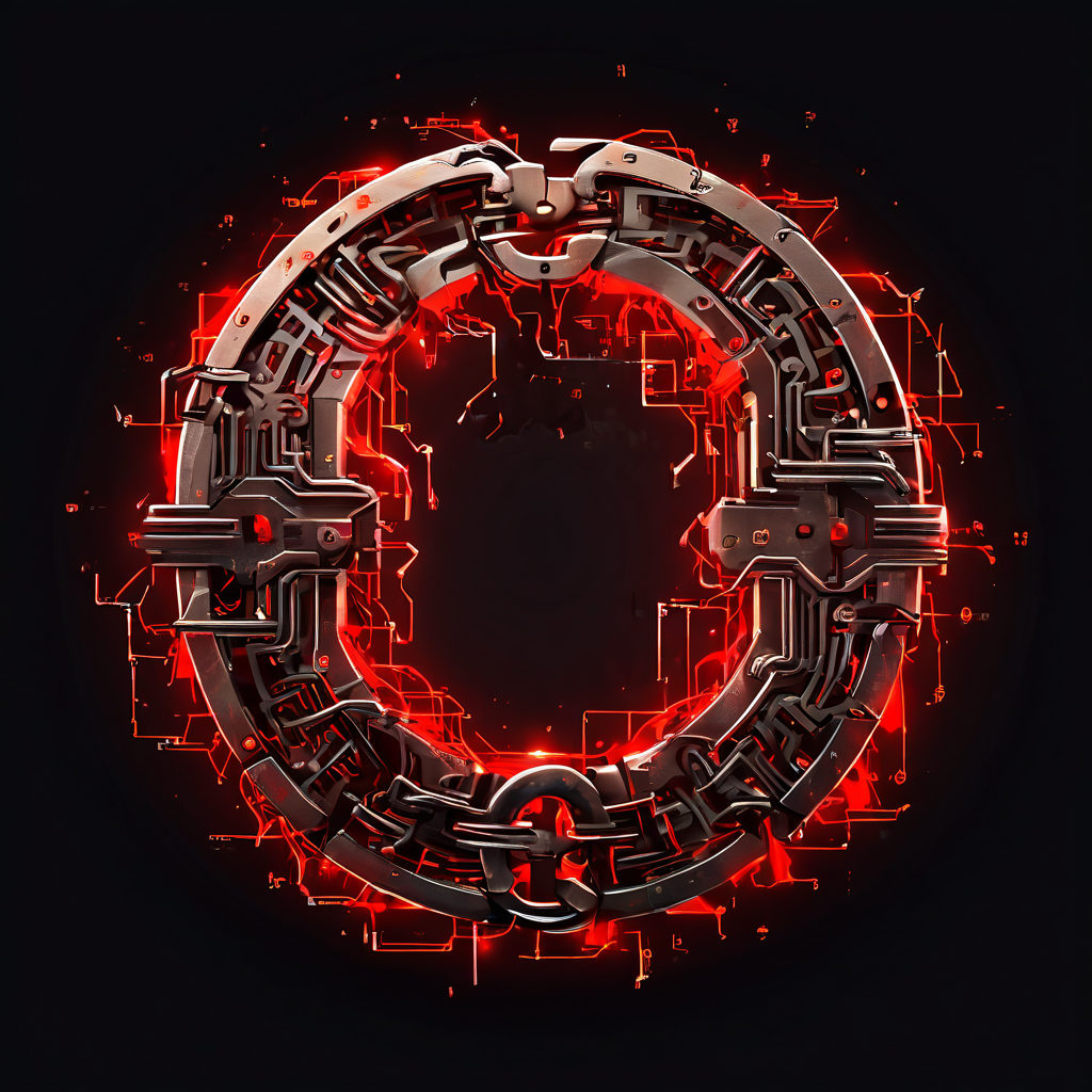 게임 캐릭터 아이콘이 깨지는 과정을 상징하는 끊어진 자물쇠 사슬과 흐르는 이진 코드가 디지털 보안 해제나 게임 해킹 개념을 시각적으로 표현한 이미지입니다.