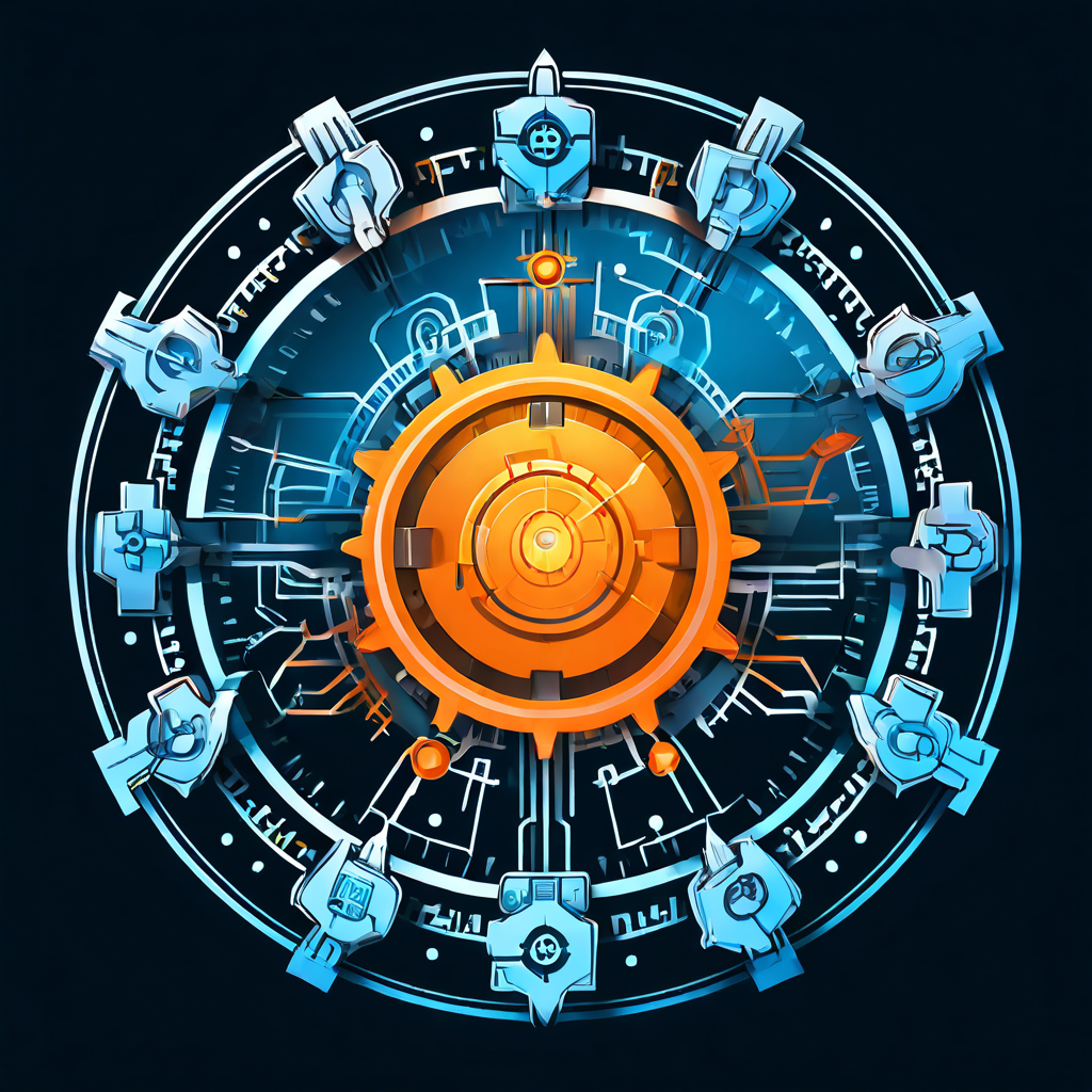 중앙 정책 코어가 기어와 화살표를 통해 사용자 아이콘의 접근 키를 철회하는 과정을 설명하는 보안 정책 관리 다이어그램입니다.