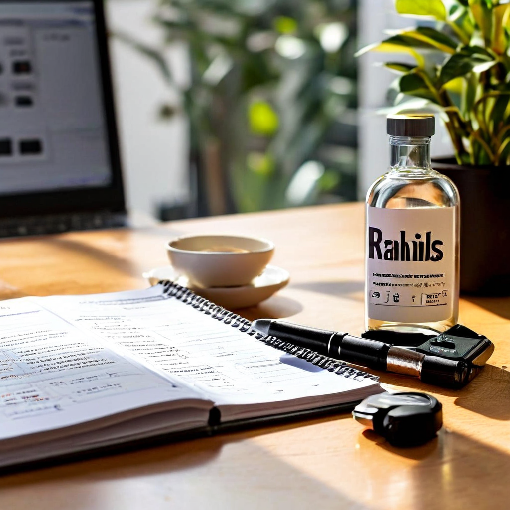 책상 위에 놓인 '위험 분석' 보고서 옆에 체중 감량 전후 비교 사진과 다이어트 알약 병이 배치되어 있어 다이어트 제품 사용과 관련된 잠재적 위험을 평가하는 내용을 암시하는 이미지입니다.