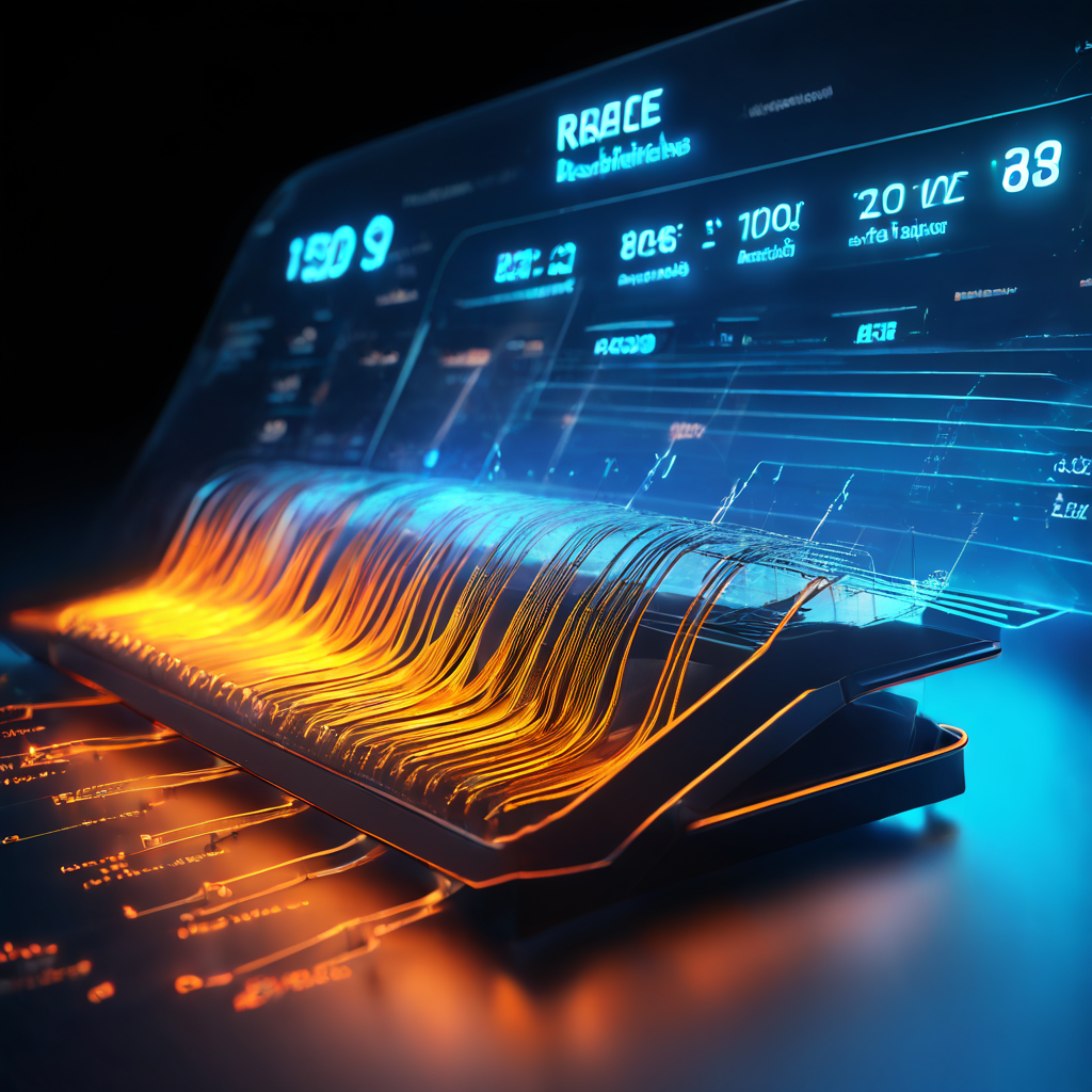 Close-up of a futuristic digital interface displaying a visible numerical rake next to a secure session icon, with layered data...